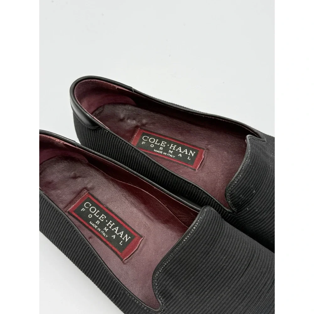Vintage Cole Haan Formal Venetian Loafers Men's 10.5 M Black Slip On Textured